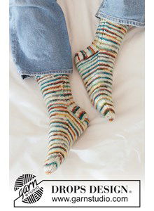 Gebreide sokken met boordsteek in Fabel sokkenwol