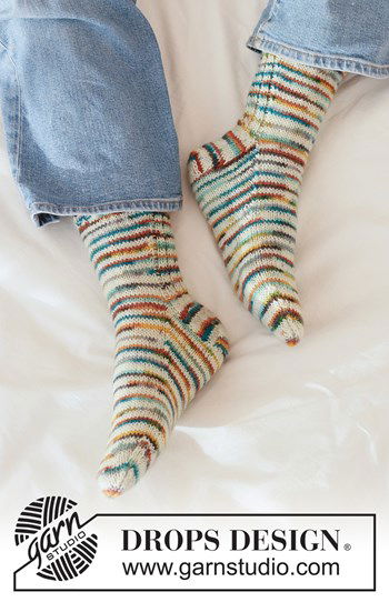 Gebreide sokken met boordsteek in Fabel sokkenwol