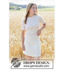 Gehaakte zomerrok met elegante kantrand gemaakt van Drops Cotton Light