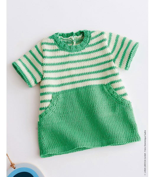 Breipatroon Gestreept babyjurkje