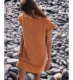 Rechte jurk met kort mouwtje gemaakt van Phildar Phil Love Coton