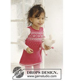 Gebreide jurk  gemaakt van Drops Baby Merino