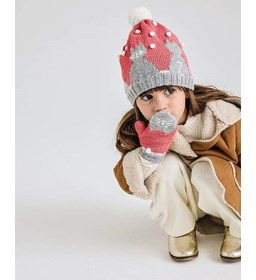 Wanten en muts met katjes gemaakt van Phildar Phil Lambswool 51