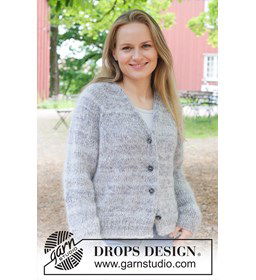 Lost in Mist Cardigan gemaakt van Drops Fabel