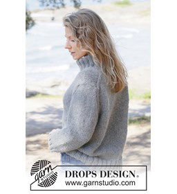 Warme top-down trui met col in chunky wol gemaakt van Naaiartikelen