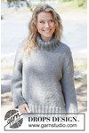 Breipatroon Warme top-down trui met col in chunky wol van andere kant