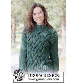 Top-down gebreide damestrui met kabels gemaakt van Handwerk accesoires