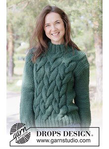 Top-down gebreide damestrui met kabels