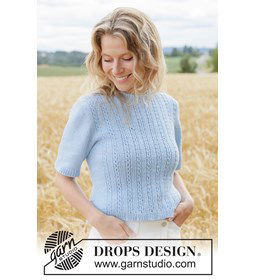 trui met kant en korte mouwen gemaakt van Breinaalden zonder knop