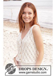 Damestop met V-hals en knoopbies