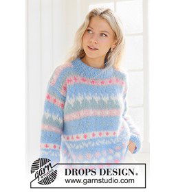 Damestrui Mixed Berries Sweater gemaakt van Drops Melody