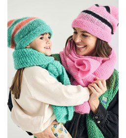 Gestreepte muts gemaakt van Phildar Phil Chic