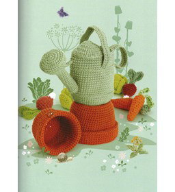 Gieter, bloempotten en groente