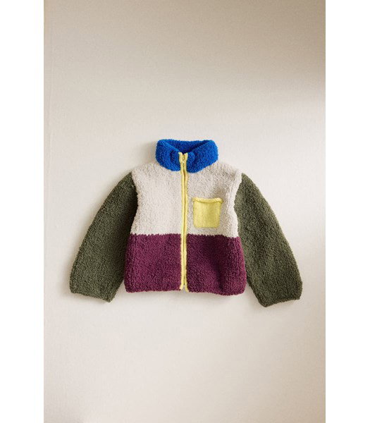 Breipatroon sportieve teddy kinderjas Otis