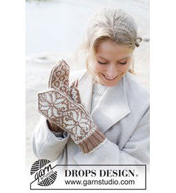 Nordic Oak mittens gemaakt van Drops Lima