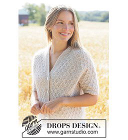 vest met honingraatpatroon en v-hals gemaakt van knopen