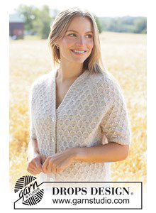 vest met honingraatpatroon en v-hals