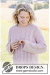 Breipatroon Top-down trui met kantpatroon in zachte DROPS Air van andere kant