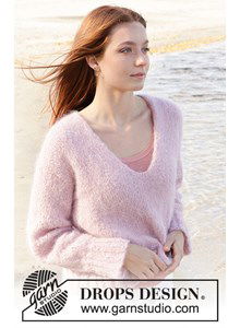 Dames sweater met brede V-hals