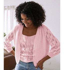 Damesvest met knoopsluiting gemaakt van Phildar Phil Irise