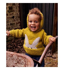 Kindertrui met capuchon gemaakt van Phildar Phil Looping