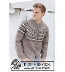 Herenvest met Scandinavisch patroon gemaakt van Drops Karisma