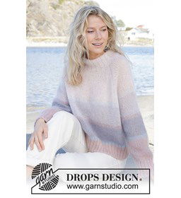 Damestrui met raglanmouwen gemaakt van Drops Kid Silk