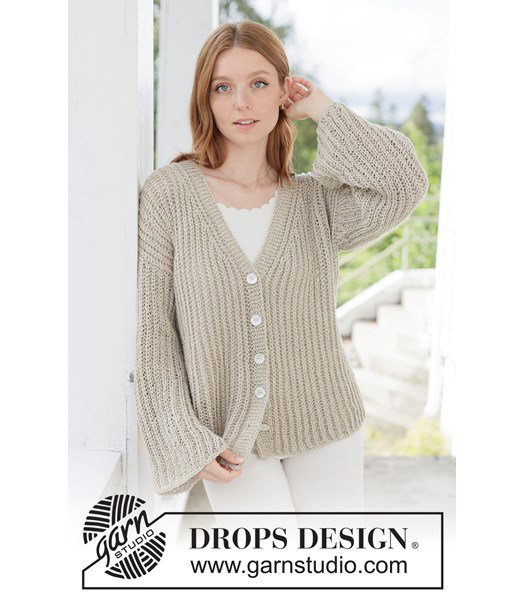 Breipatroon vest in patentsteek van katoen en linnen