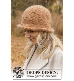Muts / Vissershoedje met rand gemaakt van DROPS Flora