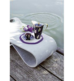 Onderzetter gemaakt van Lang Yarns Quattro, Quattro Lame en Quattro color