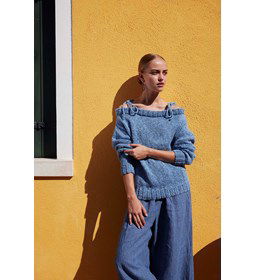 Damestrui met wijde hals gemaakt van Boeken Lang Yarns