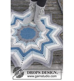 Vrolijk gestreept kleed gemaakt van Drops Snow - Eskimo