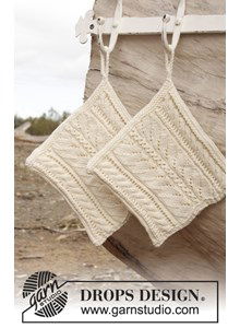 Gebreide pannenlap met kantpatroon