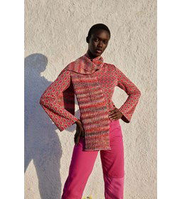 Meerkleurige sjaal gemaakt van Lang Yarns Wooladdicts Move