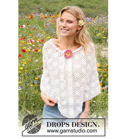 Poncho Daisy Droplets gemaakt van Drops Cotton Merino