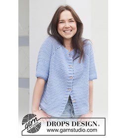 Blue Coast Cardigan gemaakt van Drops Cotton Merino