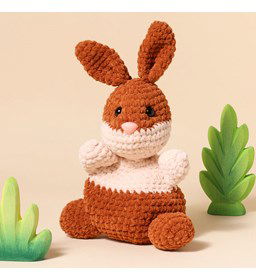 Kroeltje Konijn Kim gemaakt van Scheepjes Little Darling