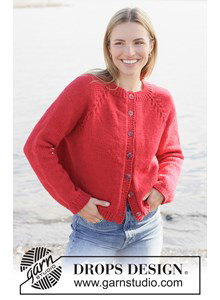 Breipatroon damesvest met kabels langs raglan  gemaakt van Drops Big Merino