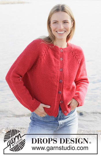 damesvest met kabels langs raglan 
