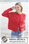 Breipatroon damesvest met kabels langs raglan  van andere kant