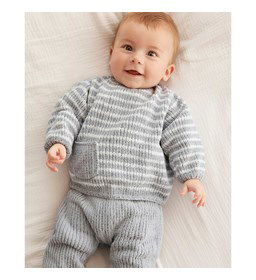 Gestreept babytruitje gemaakt van knopen