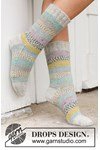 Breipatroon Sokken met pastelkleurige strepen van andere kant