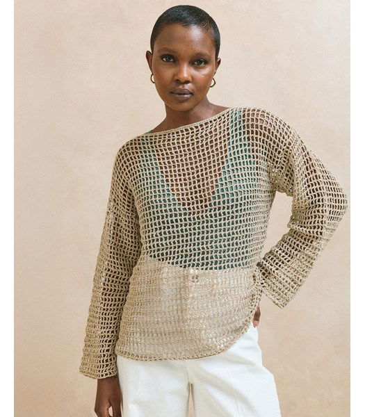 Haakpatroon Gehaakte damestrui in netpatroon