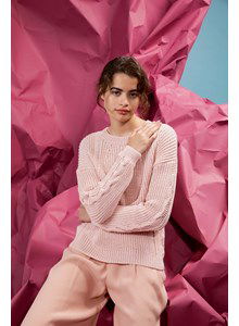 Damestrui in halfpatentsteek en kabelpatroon