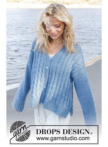 Damesvest met v-hals en splitten in zijkant