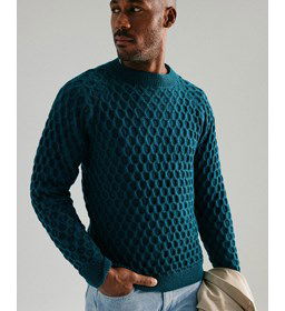 Herentrui in honingraatpatroon gemaakt van Phildar Phil merinos 3,5