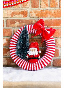 Kerstkrans met kerstman