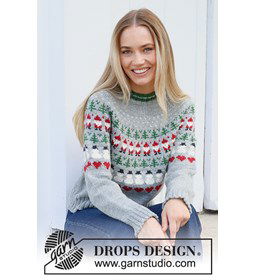 Damestrui met kerstpatroon gemaakt van Drops Karisma