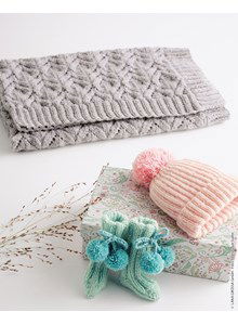 Babydeken met bladvormig kabelpatroon