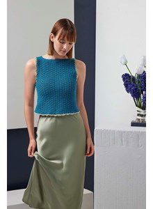 Korte damestop Prudence met schulprandje